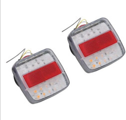 Фонарь задний LED 110*104мм 26 LED, бело-красный  12V (комплект 2шт)