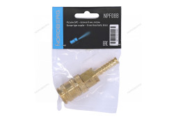Разъем быстросъемный NORDBERG NPF08B с фиксатором ("мама" - елочка Ø8 мм, латунь)