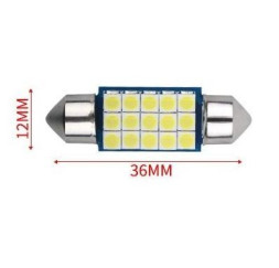 SOLAR Свет-од 12V T11x36 15 SMD 1210 C5W SV8.5 белый