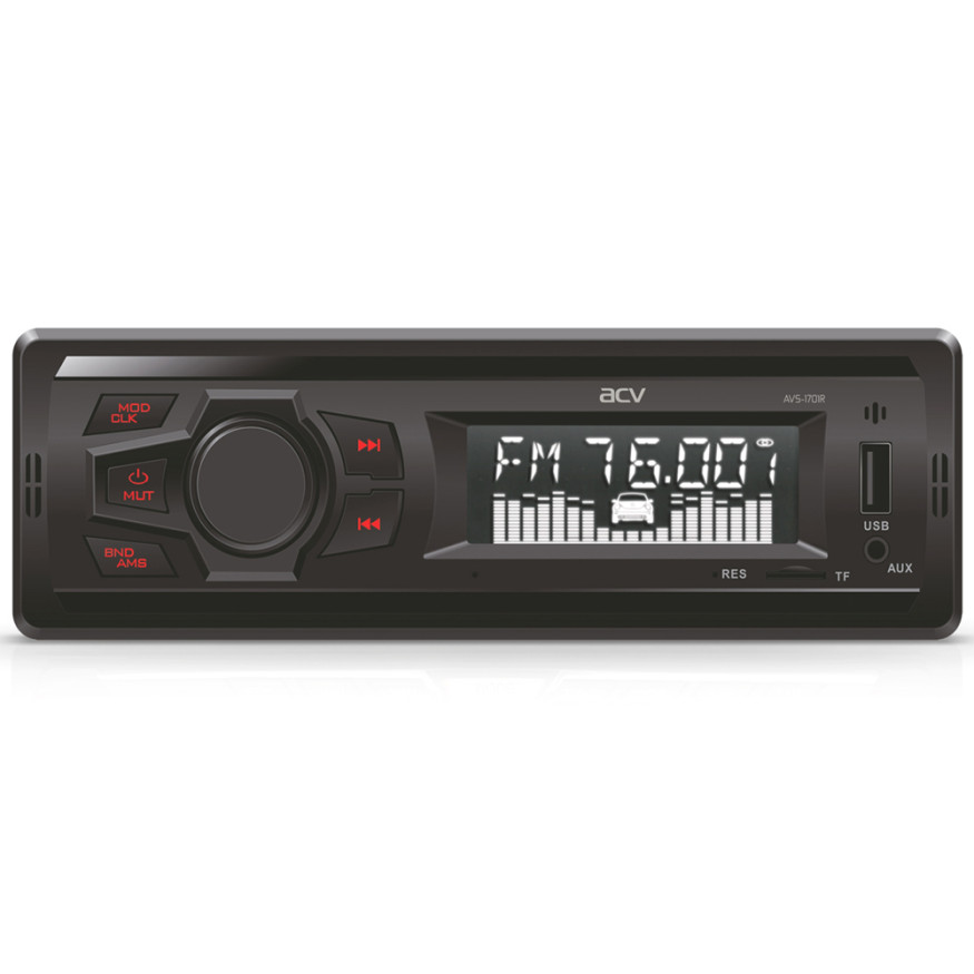 Автомагн.  ACV-1701R  (красный)  USB/SD/FM ресивер Bluetooth