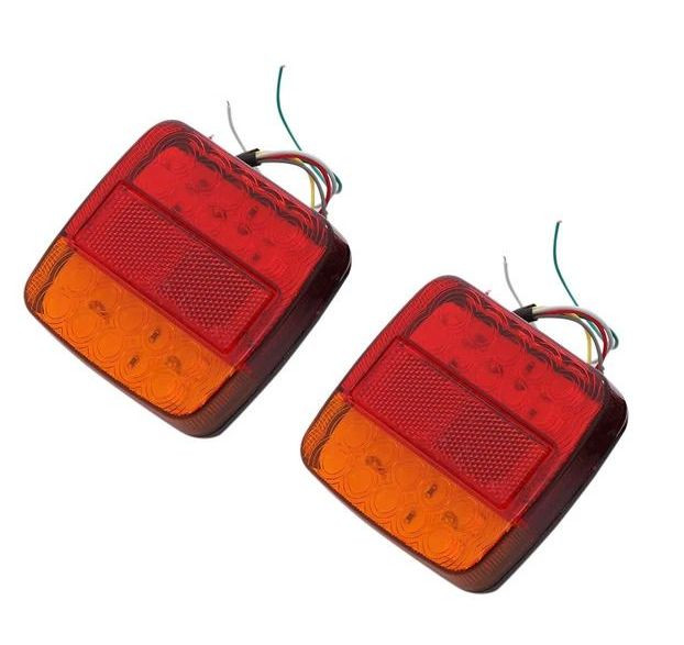 Фонарь задний LED 110*104мм 26 LED, красно-желтый  12V (комплект 2шт)