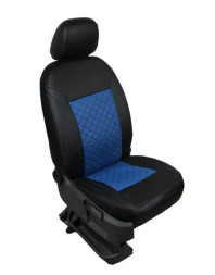 Чехлы  «ATOM LEATHER РОМБ», чёрный/синий/синий  (Экокожа)