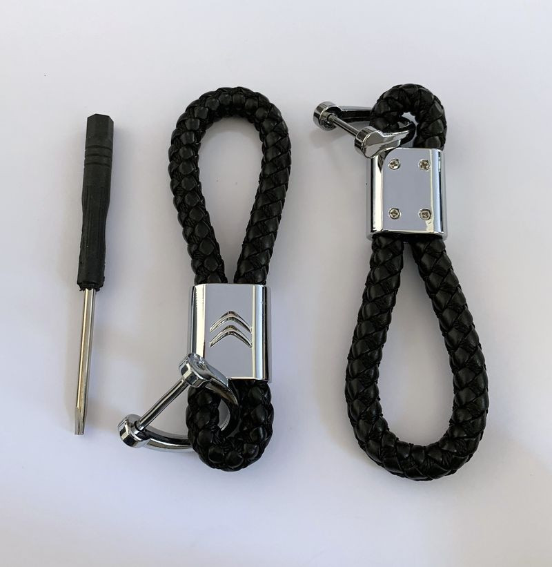 Брелок кожа плетенная  CITROEN  Черный