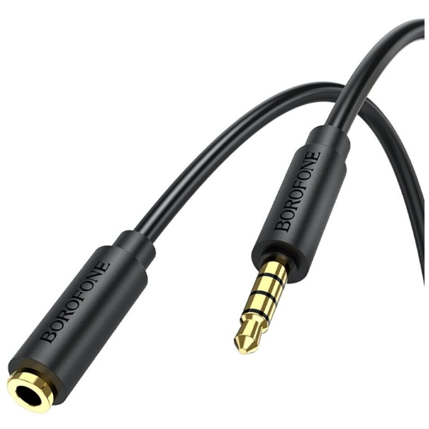 Кабель-удлинитель стерео Borophone BL12   AUX-AUX  2м. черный