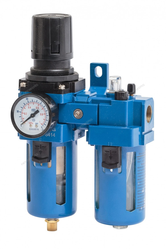 Фильтр воздушный с редуктором и лубрикатором NORDBERG NP8414 (1/2", 3000 л/мин)