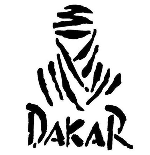Наклейка "DAKAR"  12x12см. Белый