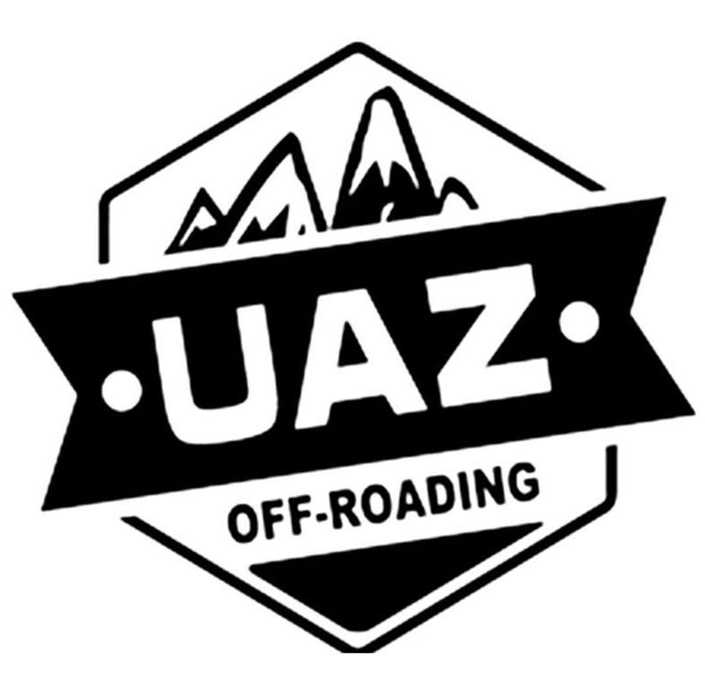 Наклейка "UAZ OFF-ROADING"  15х17см  Черный