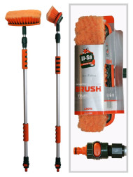 Щетка для мытья машины "Li-Sa" телеск., проточная ручка 112-186см, с клапаном для подачи воды