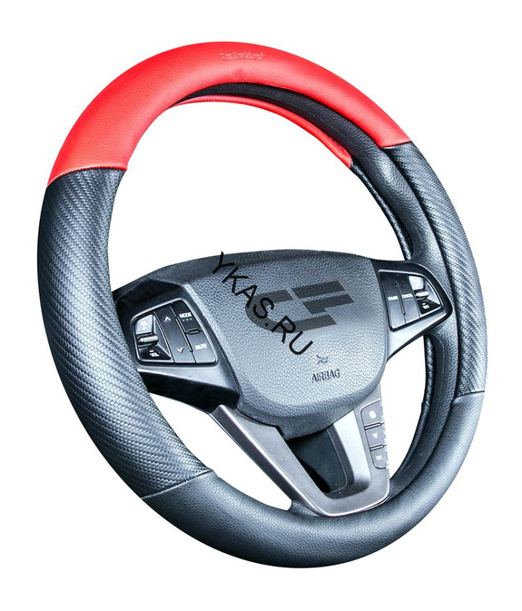 Оплетка на руль   CF  BRUTAL - М, Чёрный/Красный
