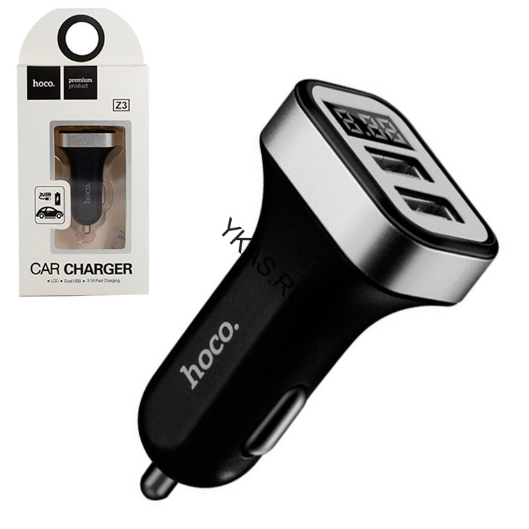 АЗУ  HOCO  2USB (12/24V - 5V 3,1A) черный