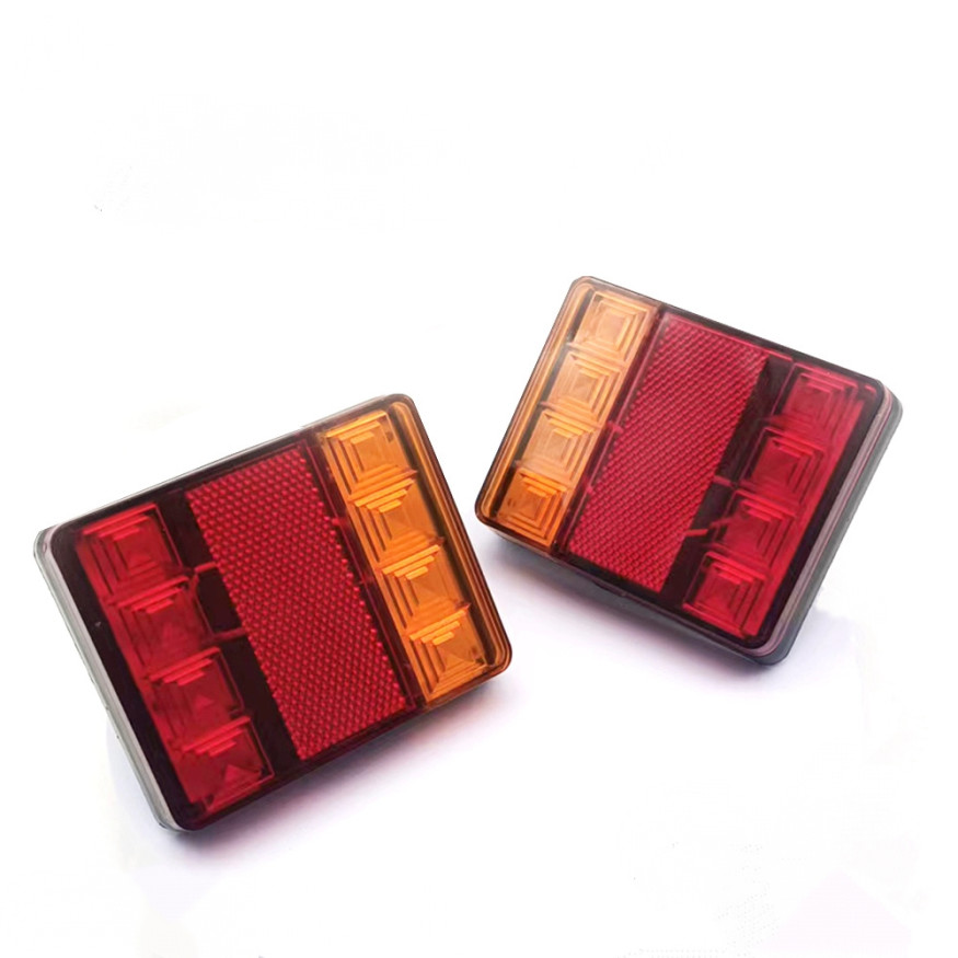 Фонарь задний LED 120*95мм 8 LED, 24W  красно-желтый  12V (комплект 2шт)