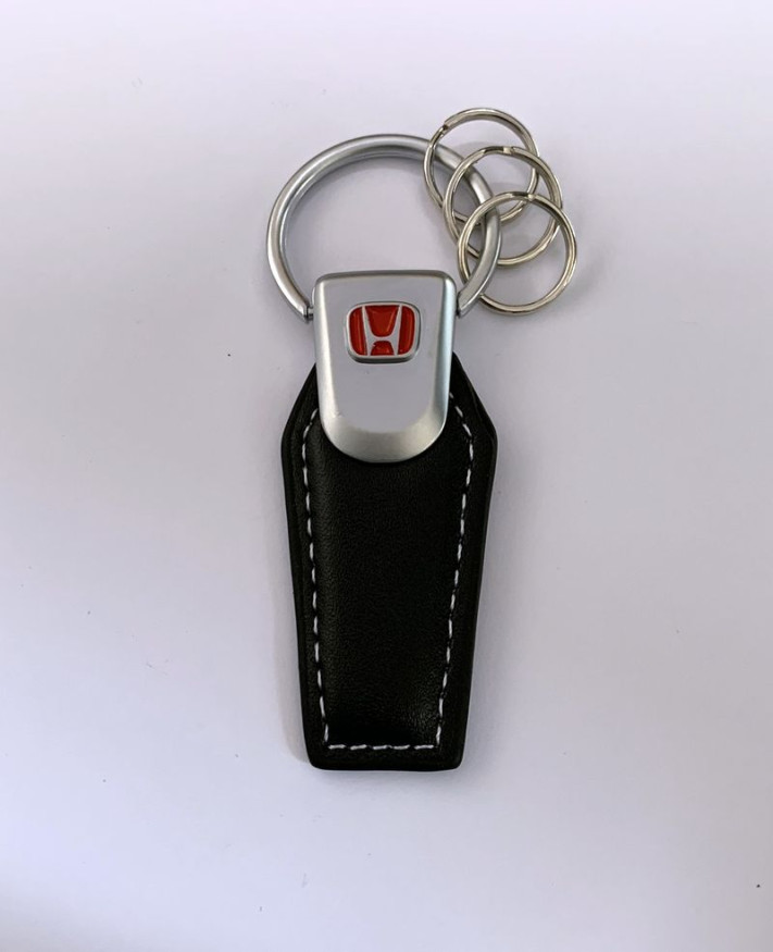 Брелок кожа  трапеция  HONDA  Черный