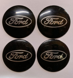 Этикетки на диски (метал) диам. 56,5мм. "FORD" черный (4 шт.)
