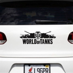 Наклейка "WORLD OF TANKS"  20x8см.  Черный
