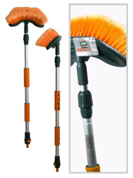 Щетка для мытья машины "Li-Sa" телеск., проточная ручка 88-140см, с клапаном для подачи воды