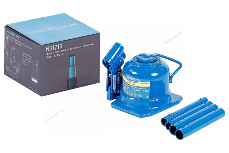 Домкрат бутылочный двухштоковый укороченный NORDBERG N31210