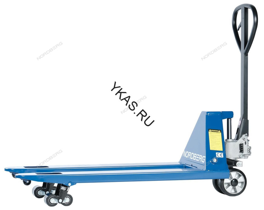 Тележка складская (рохла) гидравлическая NORDBERG N3902-25R с резиновыми колесами