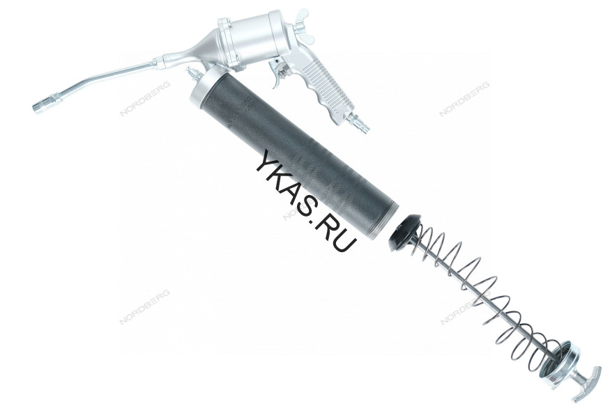 Шприц плунжерный NORDBERG NO3404 для густой смазки (400 мл, поворотная рукоять, кейс + насадки)
