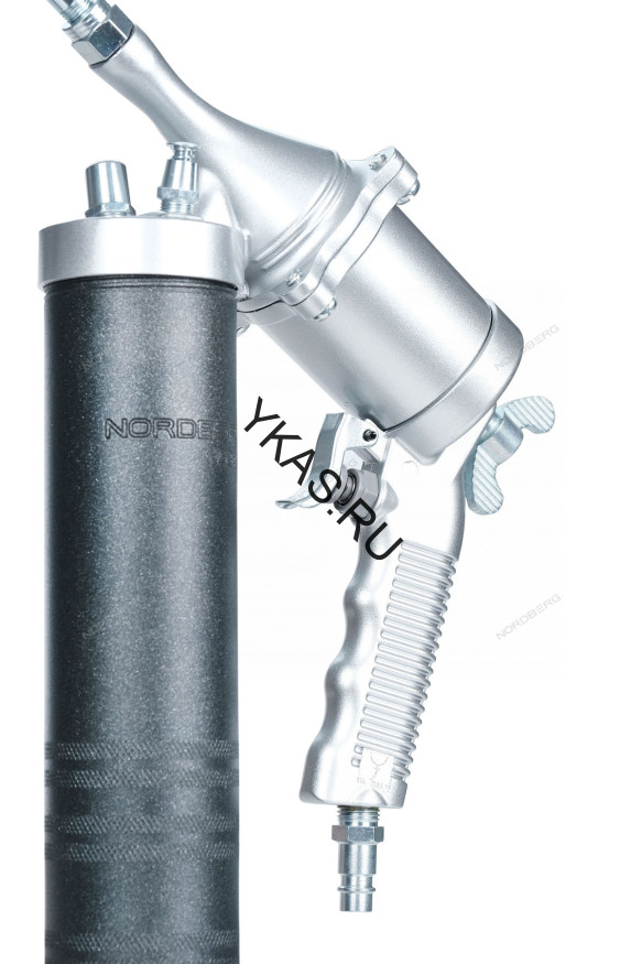 Шприц плунжерный NORDBERG NO3404 для густой смазки (400 мл, поворотная рукоять, кейс + насадки)