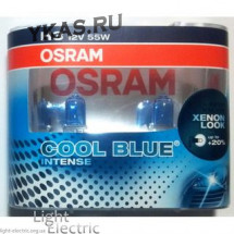 Лампа OSRAM 12V     H3   55W  CBI BOX  PK22s  (2 шт.) (+20% голуб.4200К)