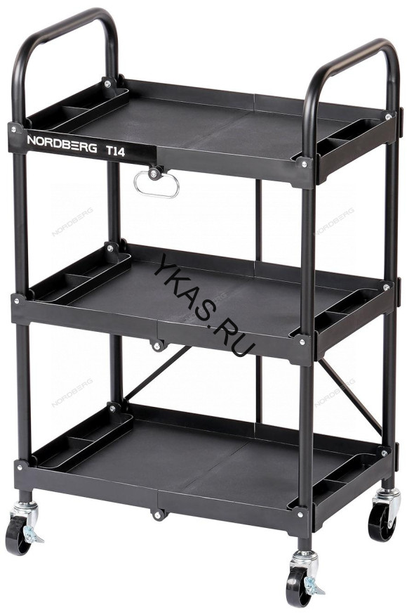Складная тележка NORDBERG T14 с пластиковыми полками