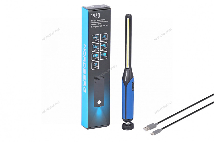 Аккумуляторный фонарь светодиодный NORDBERG 1960 с шарнирным основанием