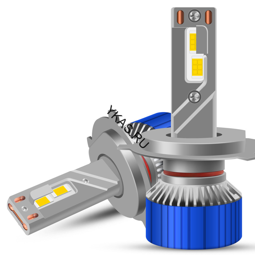 Carlife Cвет-од  H4  6000K  20000Lm 100W 2шт. (с активным охлаждением и медными трубками)