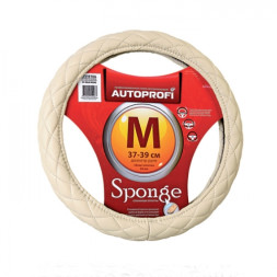 Оплетка на руль  Autoprofi  9010 BE M  бежевый /стеганая ,поролон 1см / кож.зам