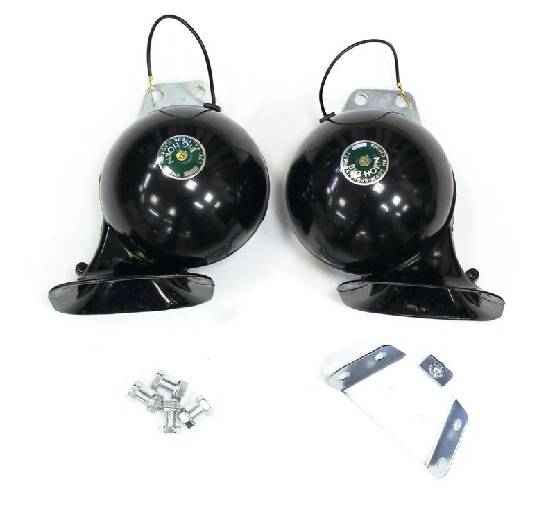 Сигнал "улитка" MITSUBA  S-128 BLACK  BIG HORN, мощный, металл, d=120mm,  110dB, реле, 2шт. (1230гр)