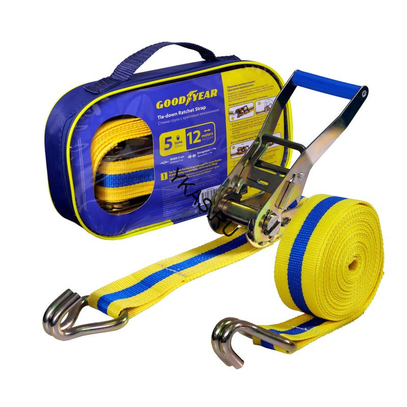 Стяжка груза  "GOODYEAR" с храповым механизмом  5 тонн, 12 м