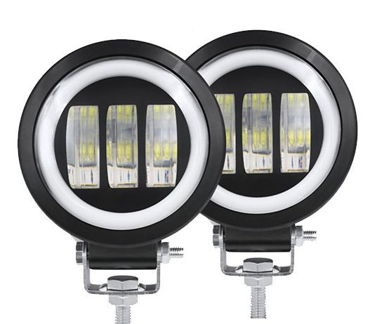 Фара Off Road   SOLAR  ближний свет   3 COB, 40W, ЛИНЗА 5D + ангельский глаз  (90х50мм)  12V