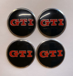 Этикетки на диски (метал) диам. 56,5мм. "GTI" черный (4 шт.)