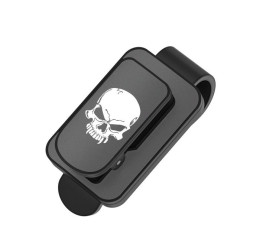 Держатель очков на козырек на клипсе  Черный (череп)