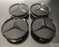 Заглушка (колпачок) на литой диск мод. MERCEDES  черный  ( D75/ D72)