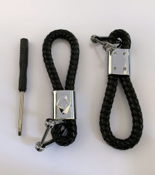 Брелок кожа плетенная  RENAULT  Черный