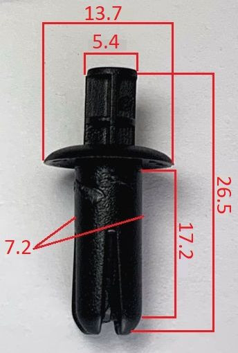 Клипсы  В=26,5 / Ш=13,7 мм.  (цена за упак. 10шт.)