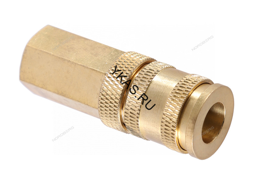 Разъем быстросъемный NORDBERG NPF32B с фиксатором ("мама" - резьба F1/4", латунь)