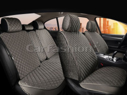 Комплект Накидок «SULTAN PLUS» Серый/Серый/Серый (велюр премиум класса/экокожа)