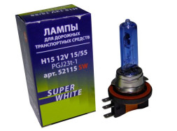 Лампа МАЯК 12V Н15 15/55W PGJ23t-1 SUPER WHITE (1шт)
