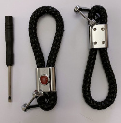 Брелок кожа плетенная  FIAT  Черный