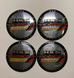 Этикетки на диски (метал) диам. 56,5мм. "HKS" серебро (4 шт.)