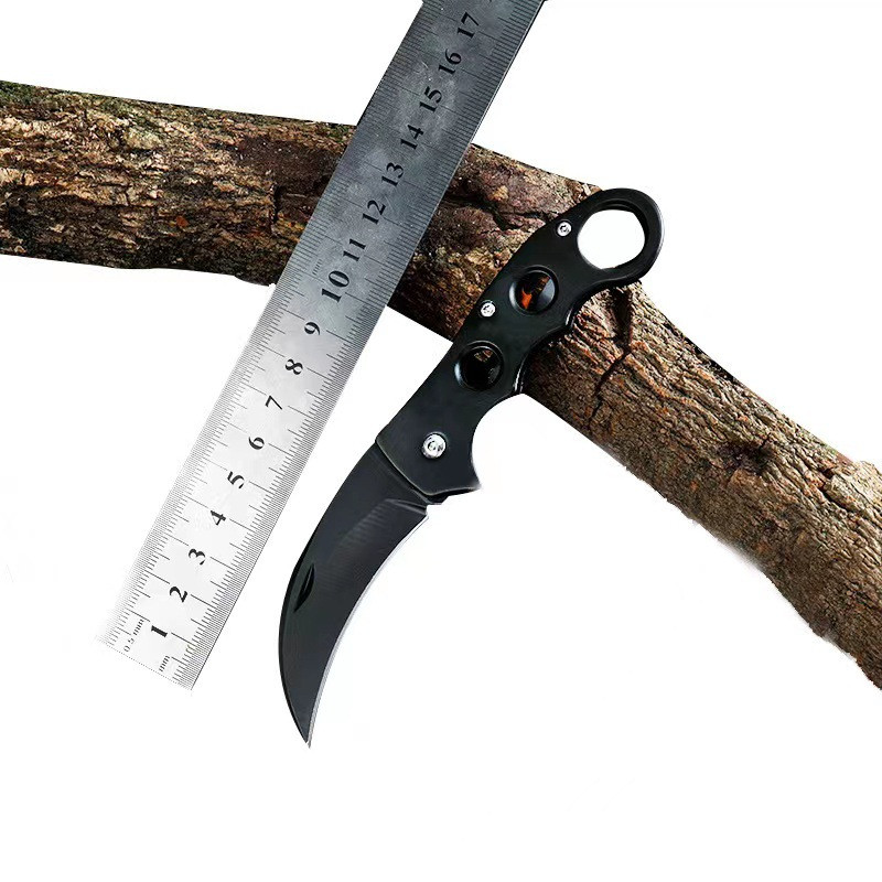 Нож керамбитовый складной 15,5см черный