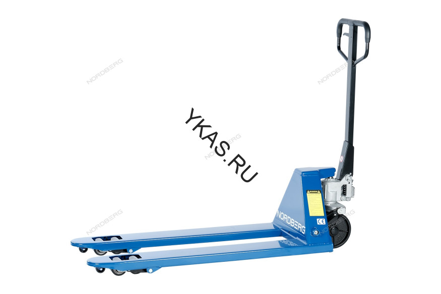 Усиленная тележка складская (рохла) гидравлическая NORDBERG N3901-25 с полиуретановыми колесами