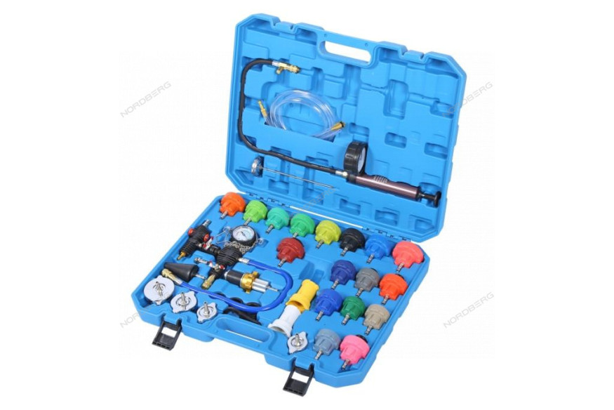 Набор NORDBERG CM34K для опрессовки и заправки системы охлаждения (34 предмета)
