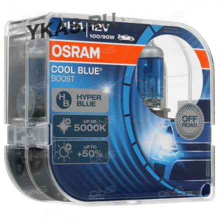 Лампа OSRAM 12V     H4   100/90W  CBB BOX  P43t  (2шт.) (голуб.5000К) COOL BLUE HYPER +50%