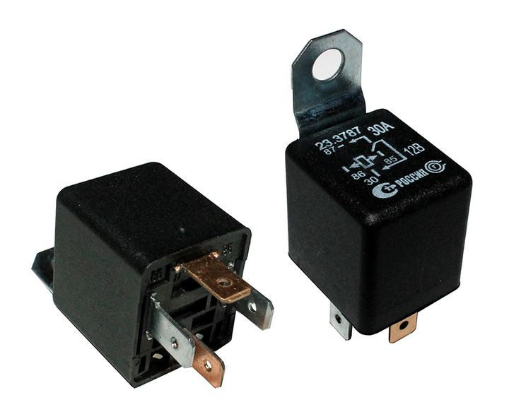 ЭТ Реле 12В 4 контакта, черный корпус, 30A