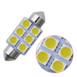SOLAR  Свет-од  12V  T11x36  6 SMD 5050 C5W  SV8.5  белый