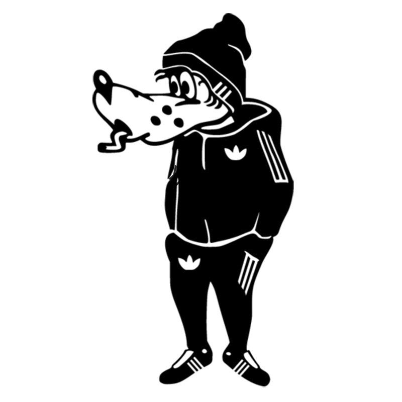 Наклейка "Волк ну погоди"   (20*11см)  Белый