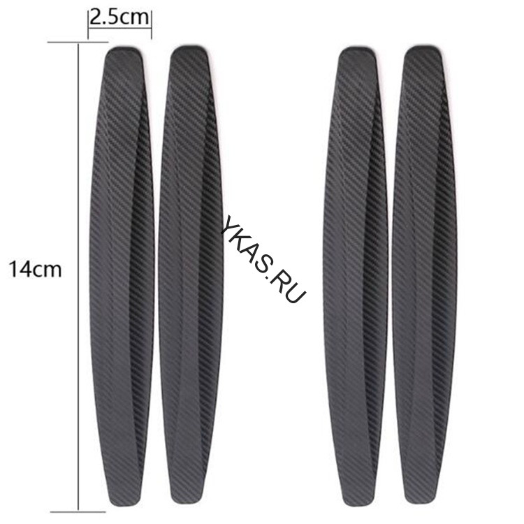 Накладка на бампер  Carlife 14x2.5см  карбон  (2шт)