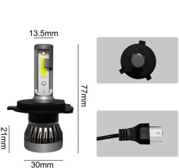 Carlife Cвет-од H4 6000K 6000Lm 2шт.